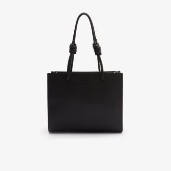 Lacoste Chantaco Matte Piqué Leather Shoulder Slung Handbag - Kabelky Dámské Černé | CZ-O84pHf